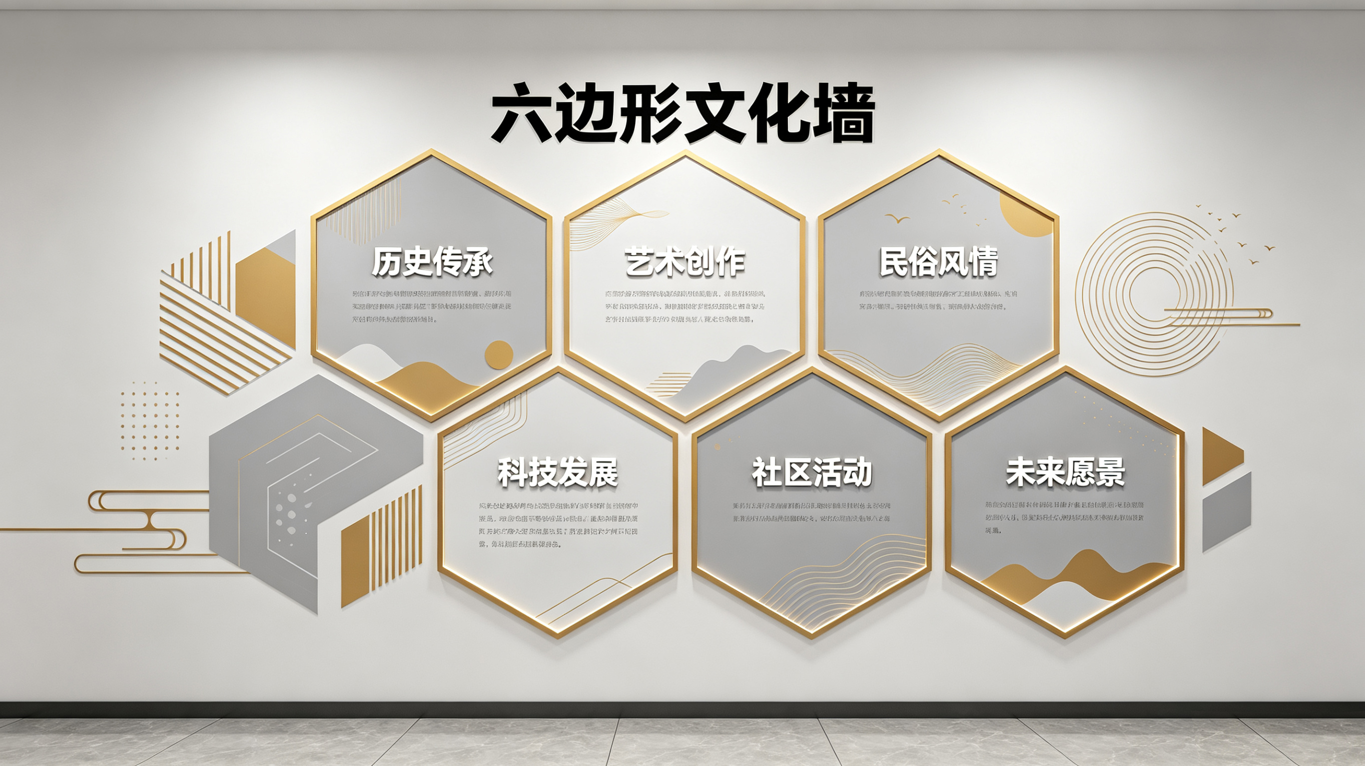 略阳企业文化墙 | 六边形信息美学